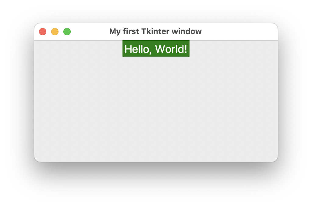 Tkinter window with centered label widget