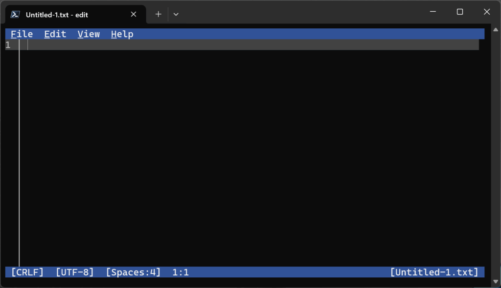 Microsoft Edit in the Windows Terminal