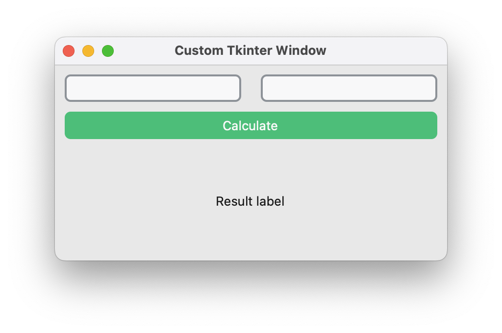 simple CustomTkinter window
