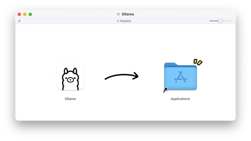 Copy Ollama to the Applications folder