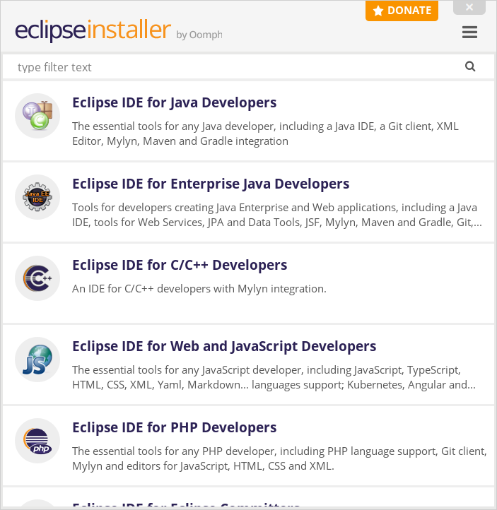 the eclipse installer